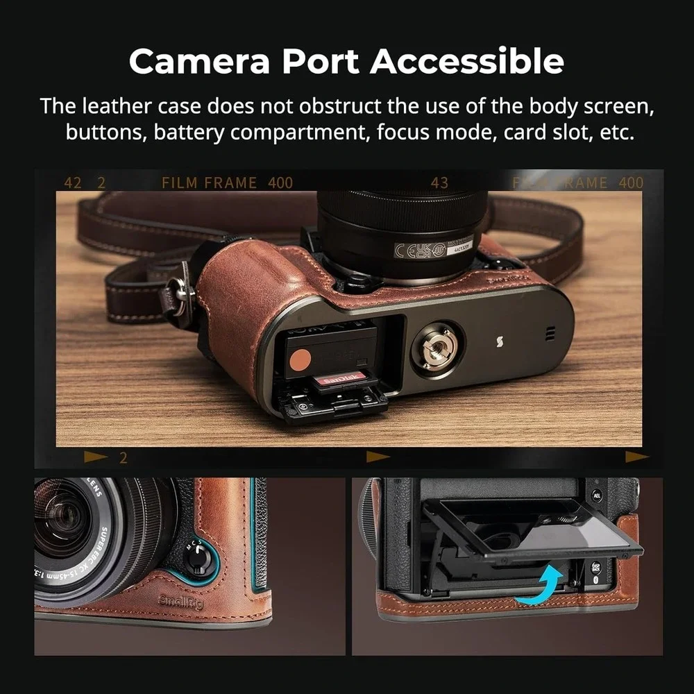 SmallRig 4710 Fujifilm‎ X-T50 Half Leather Case Kit Shoulder Strap Brown